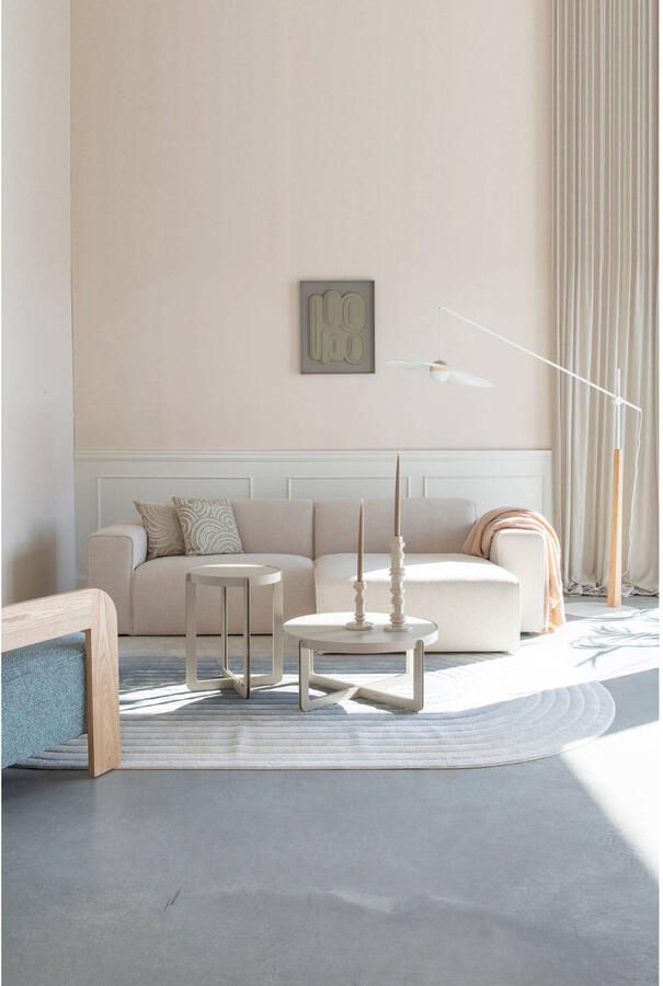 Zuiver Sofa Milka 3-zitsbank Chaise longue Rechts Zand Crème