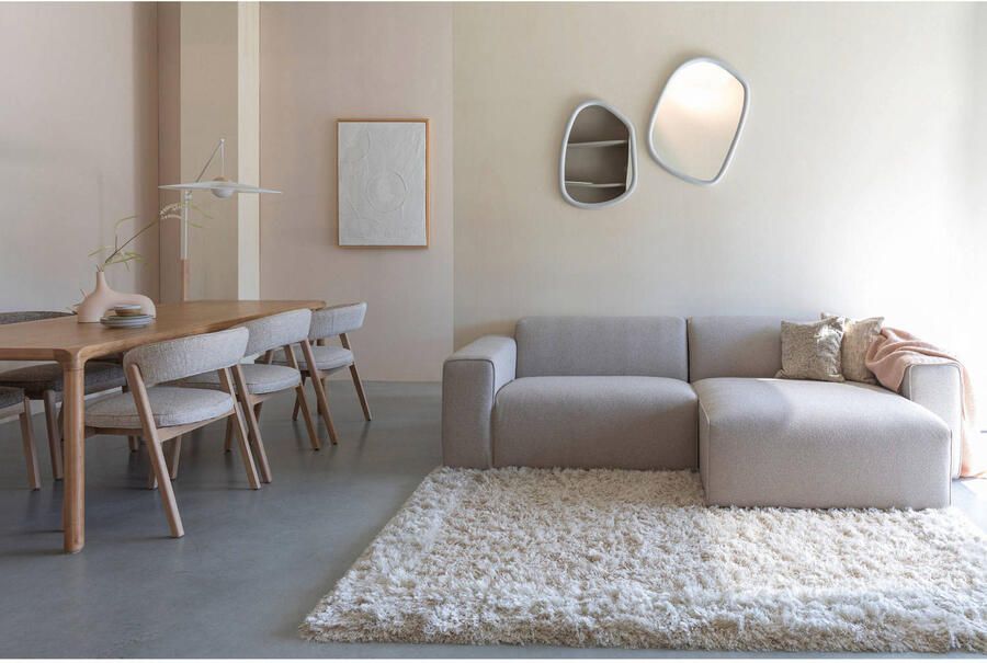 Zuiver Sofa Milka 3-zitsbank Chaise longue Rechts Cappuccino Beige