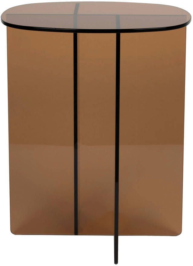 Zuiver Linea Bijzettafel 30x40 cm Glas Bruin