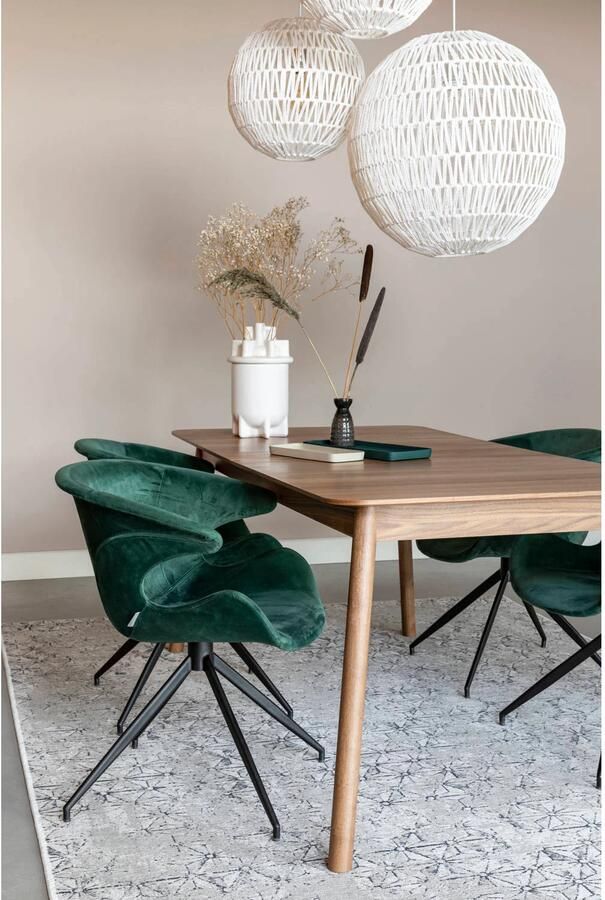 Zuiver Mia Eetkamerstoelen met armleuning Groen Set van 2 - Foto 5