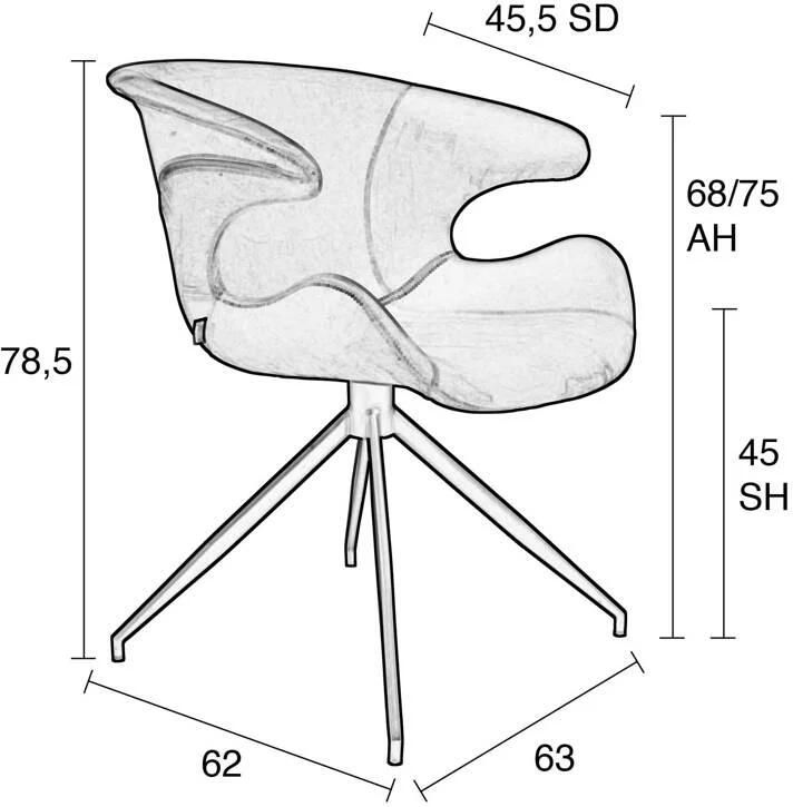 Zuiver Mia Eetkamerstoelen met armleuning Groen Set van 2 - Foto 4