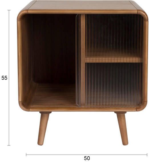 Zuiver Bijzettafel Nachtkastje Rise Walnoot 50 x 40cm Bruin - Foto 3