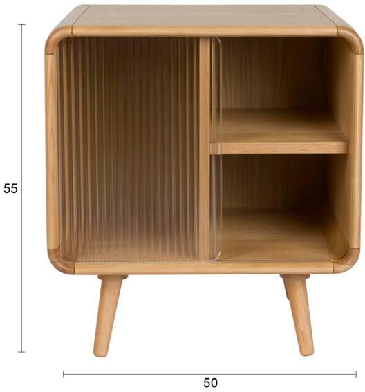 Zuiver Bijzettafel Nachtkastje Rise Essen en rubberhout 50 x 40cm - Foto 2