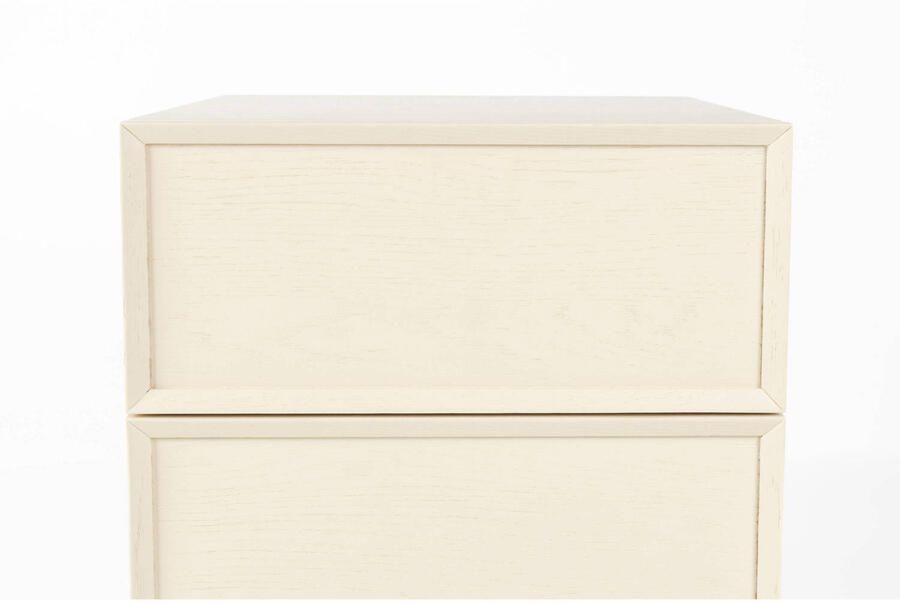 Zuiver Bijzettafel Nachtkastje June Eiken Met 2 laden Beige - Foto 2