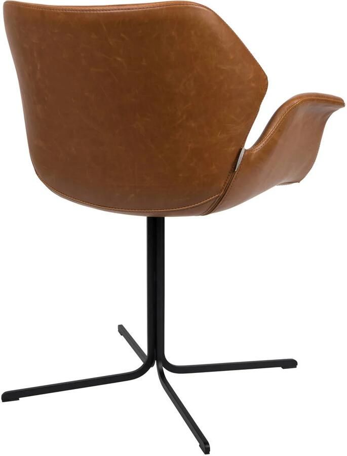 Zuiver Nikki Eetkamerstoelen met armleuning Bruin Set van 2