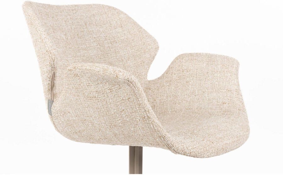 Zuiver Nikki Eetkamerstoelen Met Armleuningen Beige Set van 2 - Foto 4