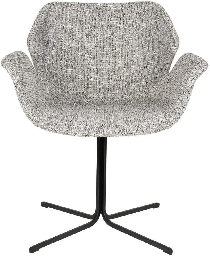 Zuiver Nikki Eetkamerstoelen Met Armleuningen Grijs Set van 2 - Foto 2