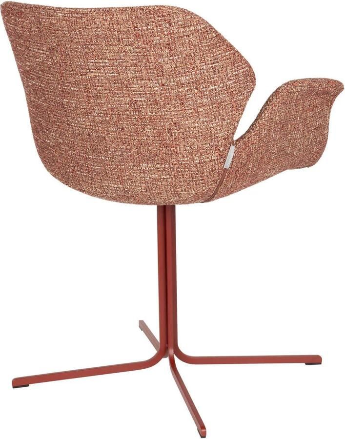 Zuiver Nikki Eetkamerstoelen Met Armleuningen Terra Rood Set van 2 - Foto 2