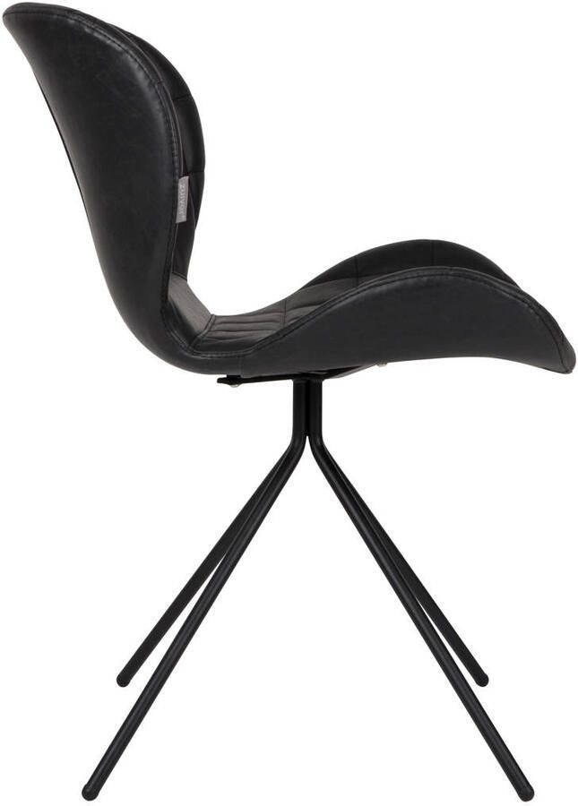 Zuiver OMG Eetkamerstoelen Kunstleer Zwart Set van 2 - Foto 4