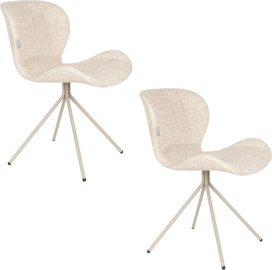 Zuiver OMG Eetkamerstoelen Beige Set van 2