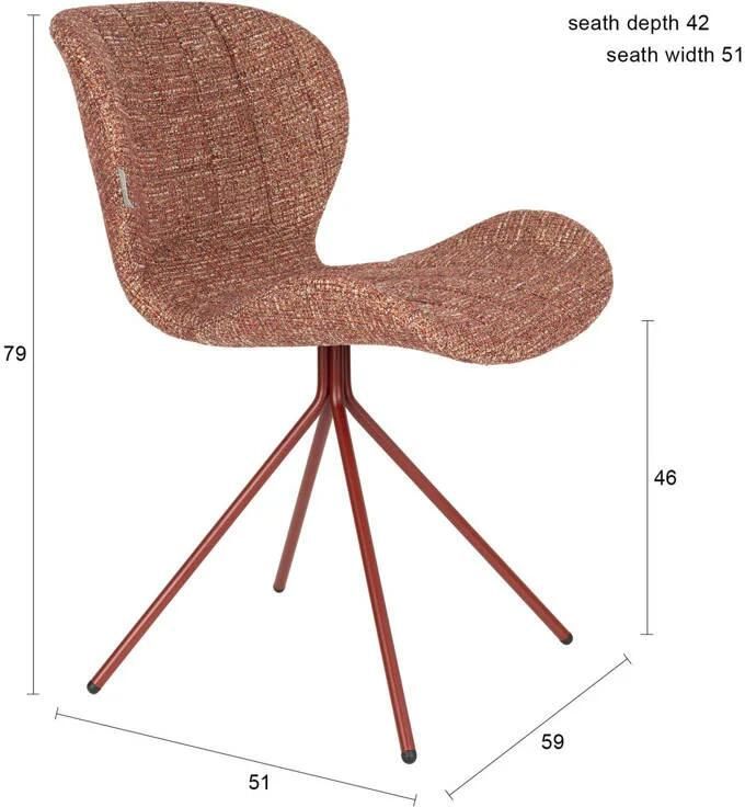 Zuiver OMG Eetkamerstoelen Terra Rood Set van 2 - Foto 3