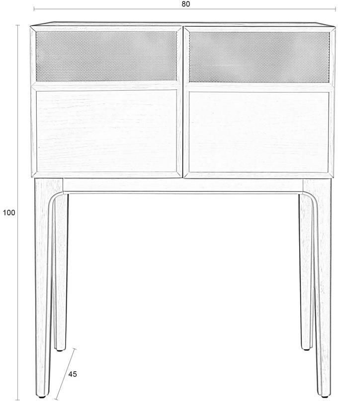 Zuiver Dressoir June Eikenhout en metaal 80cm Beige - Foto 3