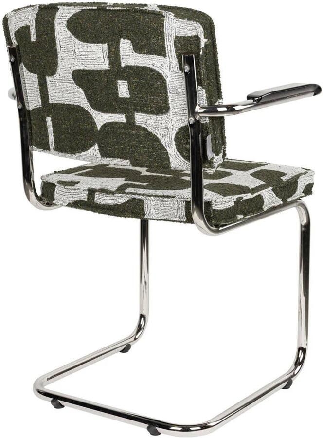 Zuiver Ridge Deco Symbols Eetkamerstoelen Armleuning Groen Set van 2 - Foto 2