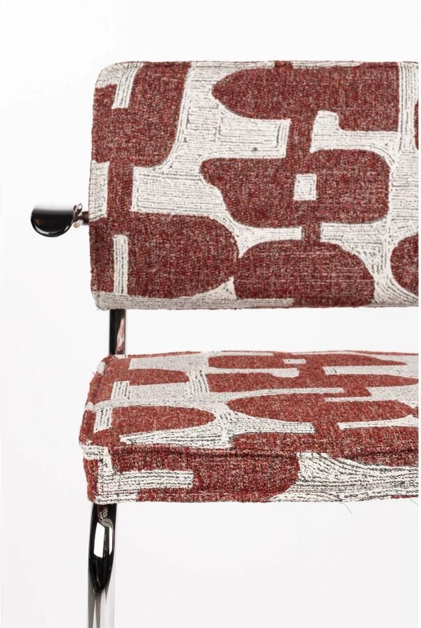 Zuiver Ridge Deco Symbols Eetkamerstoelen Armleuning Rood Set van 2 - Foto 3