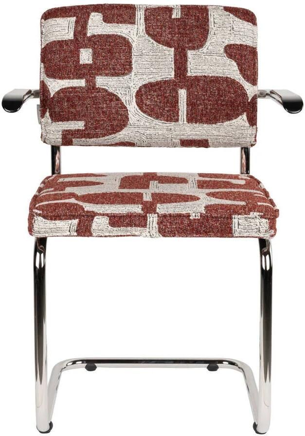 Zuiver Ridge Deco Symbols Eetkamerstoelen Armleuning Rood Set van 2 - Foto 2