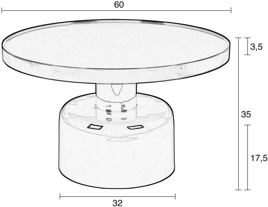 Zuiver Glam Salontafel Rond 60 cm Roze Goud - Foto 3