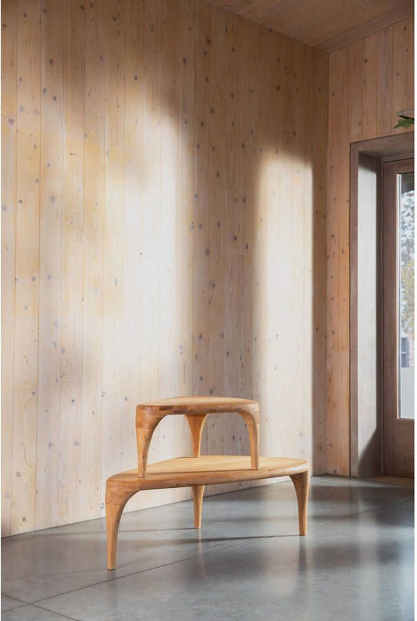 Zuiver Organische Salontafel Isla Eiken en rubberhout Set van 2 stuks Naturel - Foto 2