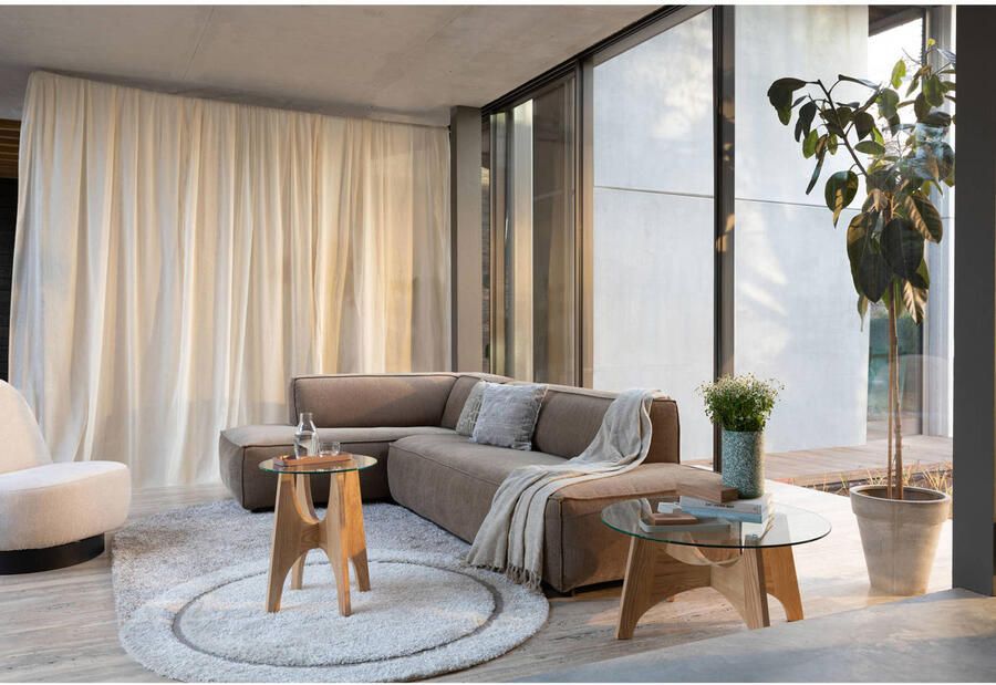 Zuiver Ronde Salontafel Kobe Essenhout en glas 80cm - Foto 2