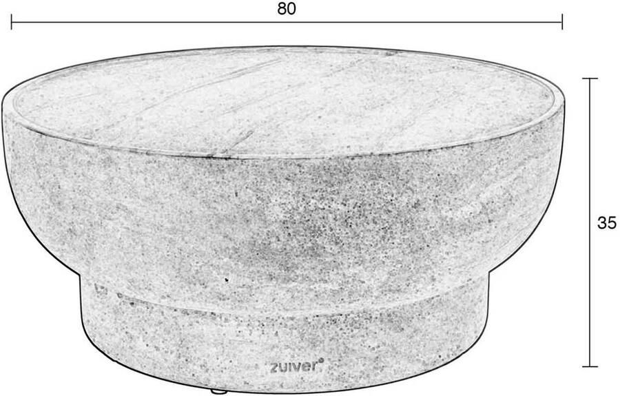 Zuiver Ronde Salontafel Noble Travertinlook 80cm Beige - Foto 2