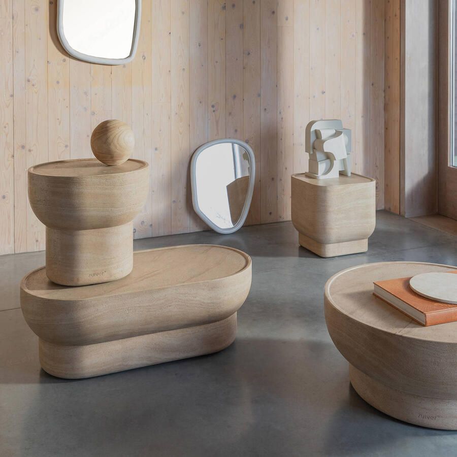 Zuiver Ovale Salontafel Noble Travertinlook 100 x 50cm Beige Ovaal