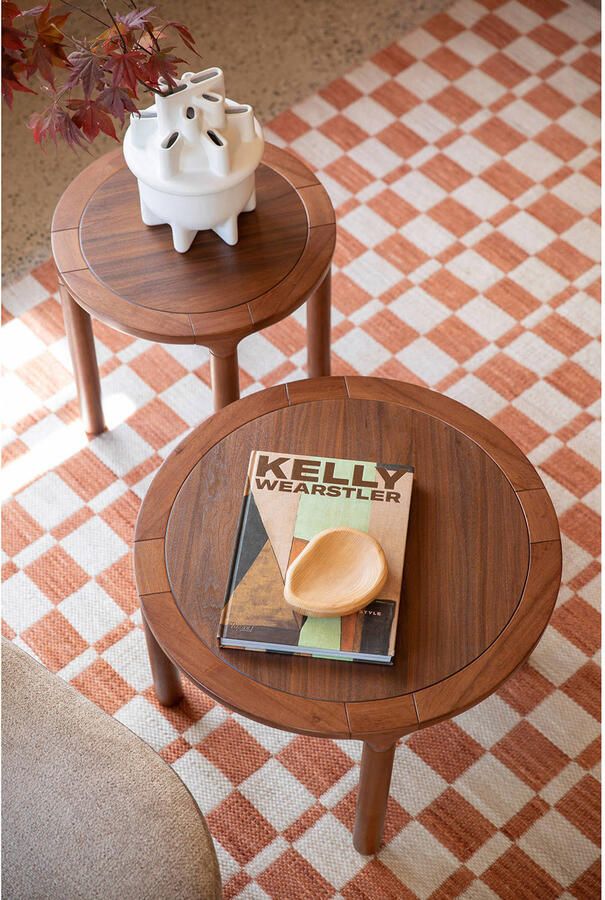 Zuiver Storm Salontafel Rond 60 cm Hout Walnoot Bruin} - Foto 2