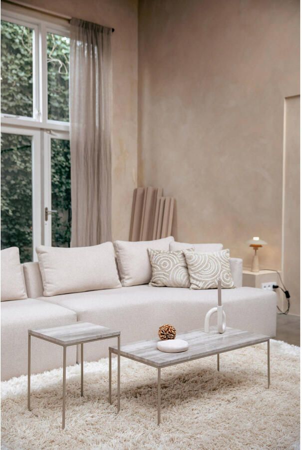 Zuiver Stray Salontafel 91 x 41 cm Marmer| Metaal Grijs - Foto 2