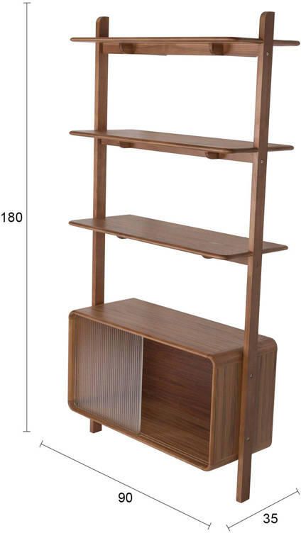 Zuiver Rise Kast Stellingkast Hout Walnoot Bruin} - Foto 2