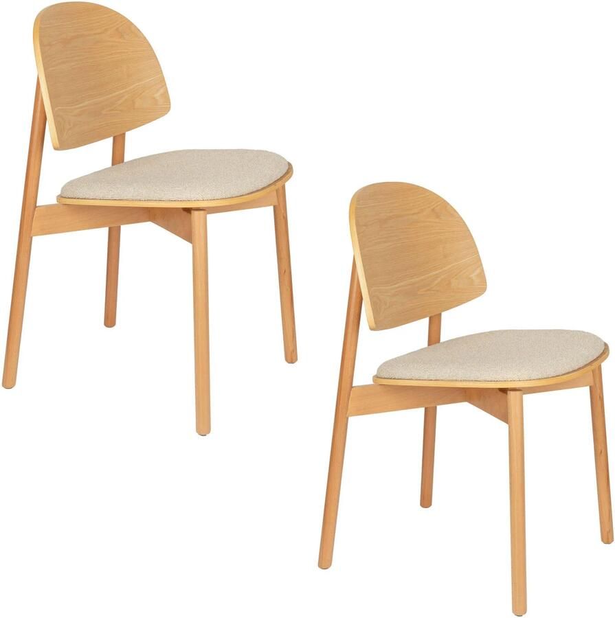 Zuiver Sunrise Eetkamerstoelen Hout Naturel Set van 2