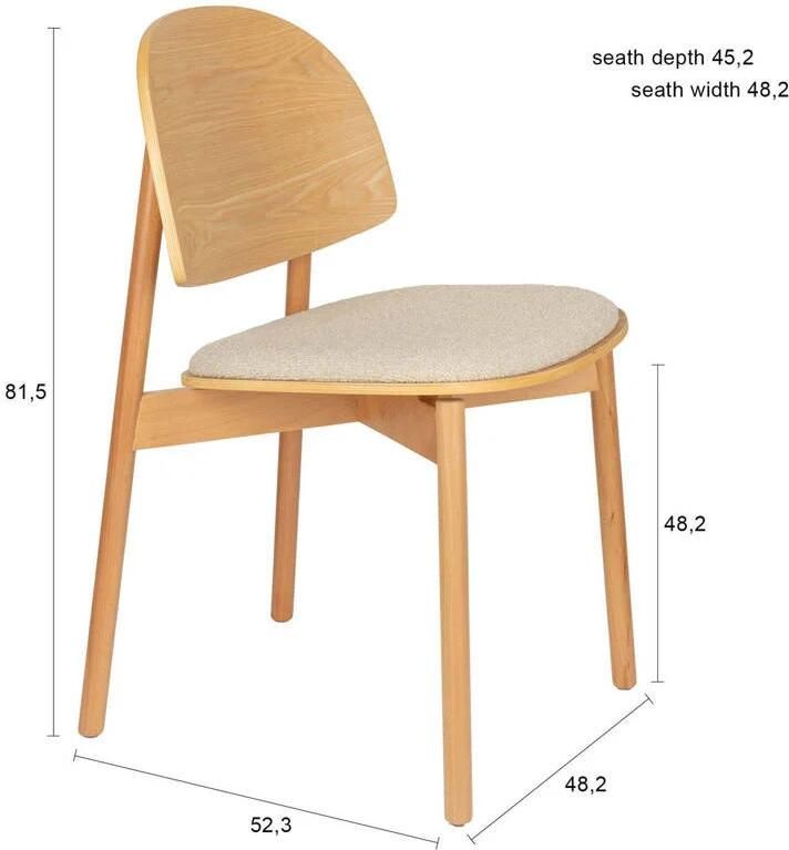 Zuiver Sunrise Eetkamerstoelen Hout Naturel Set van 2 - Foto 2