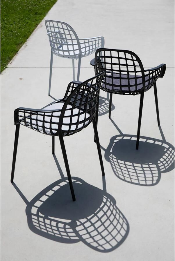 Zuiver Albert Kuip Tuinstoelen met armleuning Zwart Set van 2 - Foto 4