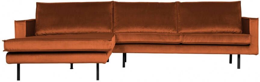 BePureHome Chaise Longue Links Rodeo Velvet Roest