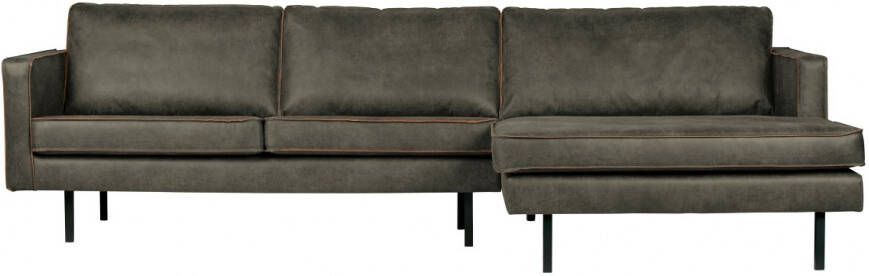 BePureHome Rodeo Chaise Longue Rechts Leer Army 85x300x86
