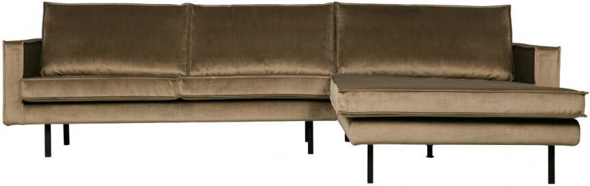 BePureHome Chaise Longue Rechts Rodeo Velvet Taupe