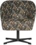 BePureHome VOGUE DRAAIFAUTEUIL FLUWEEL AQUAREL FLOWER ZWART - Thumbnail 2