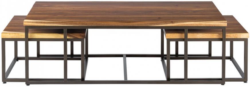 DTP Home Coffee table Flare set of 3 40x120x60 cm suar wood - Foto 3