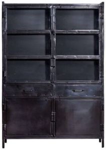 Eleonora Industriële opbergkast Steel met 4 deuren zwart