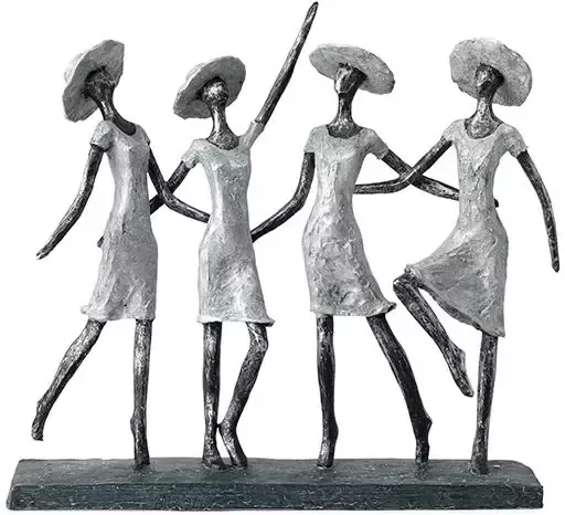 Casablanca by Gilde Decoratief figuur Sculptuur 4 lady's antiek zilver Decoratief object hoogte 34 antiek-finish met teksthanger woonkamer (1 stuk) - Foto 3