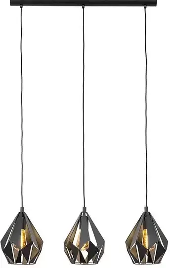 EGLO  Carlton 5 Hanglamp - E27 - 80 5 cm - Zwart - Foto 2