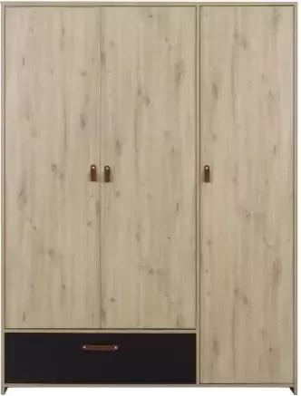 Gami Kledingkast Liam 152cm met 3 deuren & 1 lade artisan eik - Foto 3