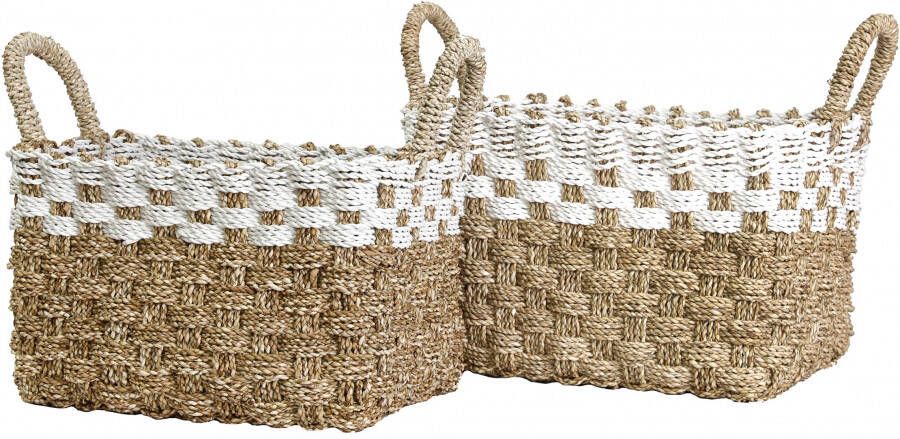 Must Living Zanzibar Basket Seagrass-white Set 2