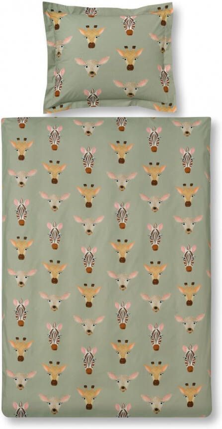 Vandyck Wildlife Kids Dekbedovertrek 140 x 200 220 cm Light Olive