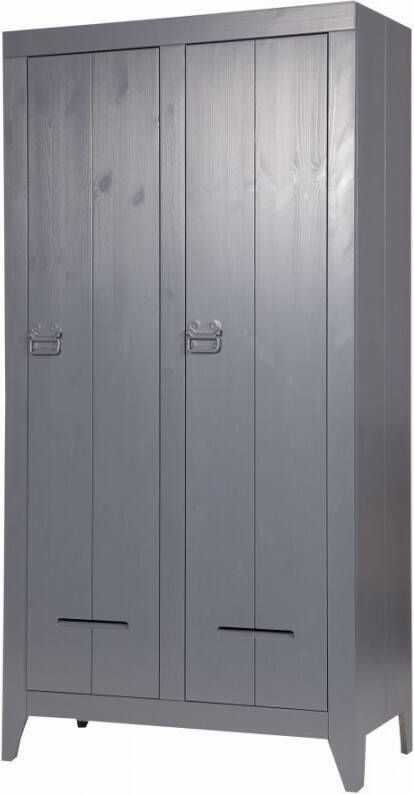 WOOOD Kluiskast Grenen Geborsteld Staal Grijs 190x95x44 - Foto 3