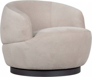 BePureHome Woolly Draaifauteuil Ribstof Natural 71x84x88