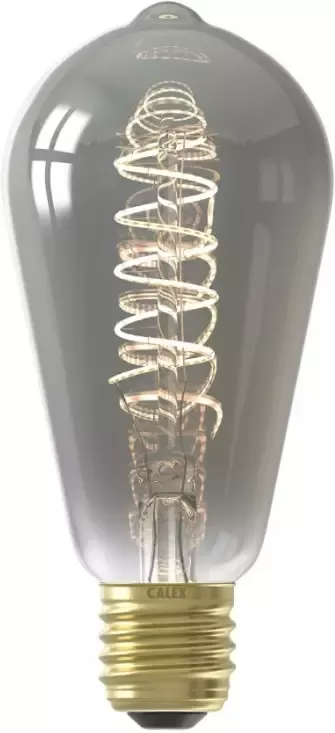 Trendhopper Calex LED Full Glass Flex Filament Rustik Lamp 240V 4W 100lm E27 ST64 Titanium 2100K Dimmable energy label B