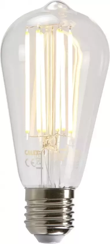 Trendhopper Calex LED Full Glass LongFilament Rustik Lamp 240V 4W 350lm E27 ST64 Clear 2300K Dimmable energy label A+ - Foto 1