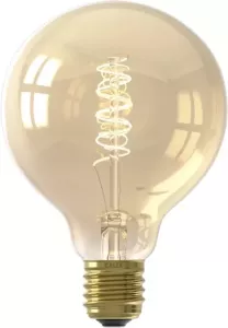 Trendhopper Calex LED Full Glass Flex Filament Globe Lamp 240V 4W 200lm E27 G95 Gold 2100K Dimmable energy label A