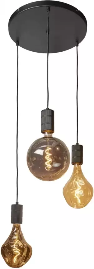 Trendhopper Pendel Retro rond 40cm Zwart