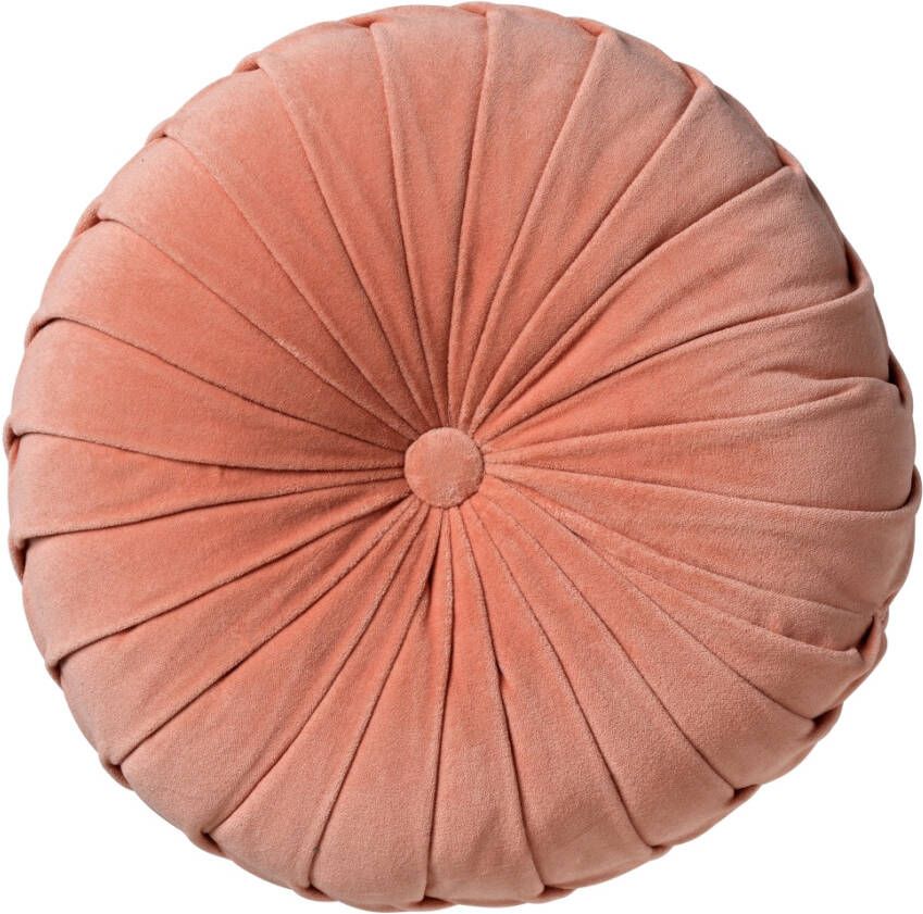 Dutch Decor Sierkussen rond Ø 40 cm velvet KAJA Muted Clay roze
