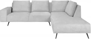 Woonexpress Hoekbank Berlicum Grijs Textiel Grijs 84x275x228cm (HxBxD) Rechts