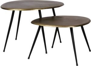 Woonexpress Salontafel (set Van 2) Burolo Metaal Goud Organische Vorm